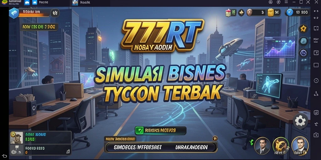 Screenshot gameplay 777RT menampilkan pengelolaan bisnis yang seru.