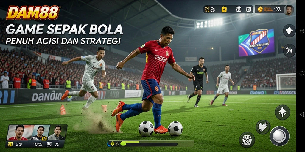 Tampilan menarik dari gameplay sepak bola di DAM88.