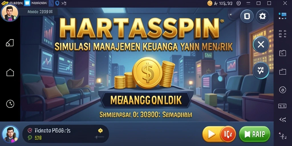 Tampilan gameplay HARTASPIN yang menarik dan edukatif.