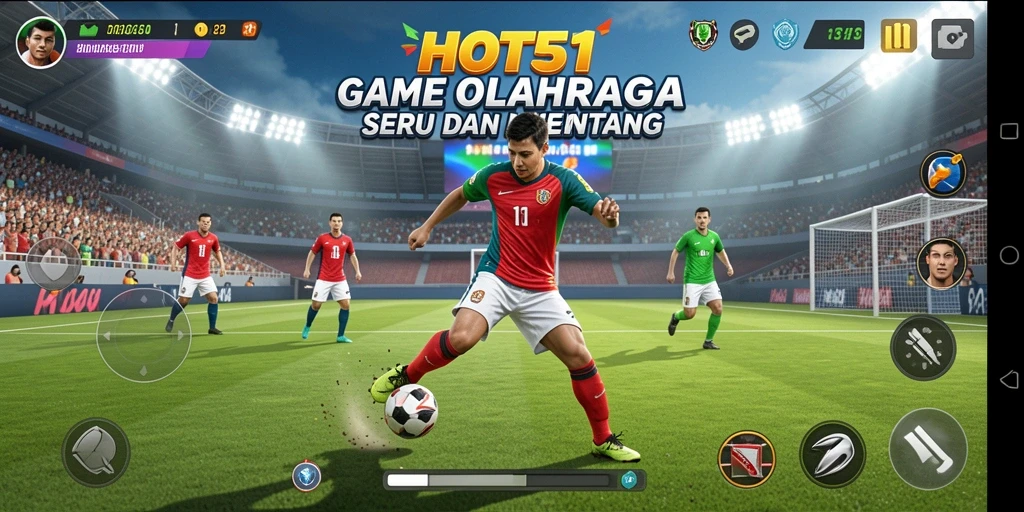 Screenshot HOT51 menampilkan aksi seru permainan olahraga yang mendebarkan.