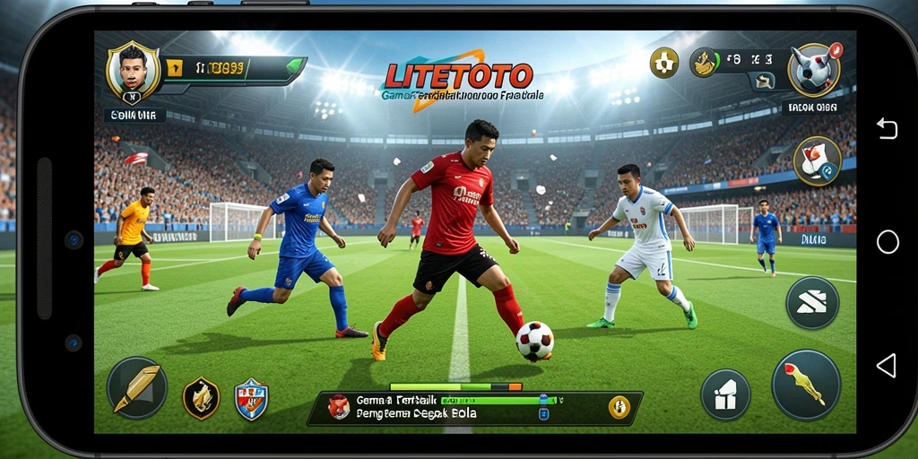 Tangkapan layar LITETOTO menampilkan aksi seru di lapangan sepak bola.