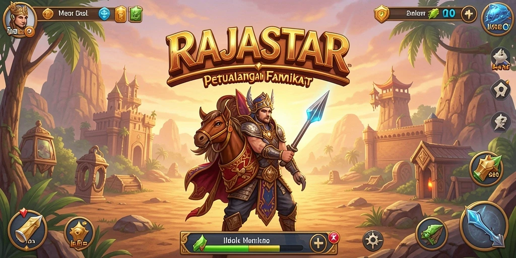 Tampilan gameplay <strong>RAJASTAR</strong> yang mempesona dan penuh warna.