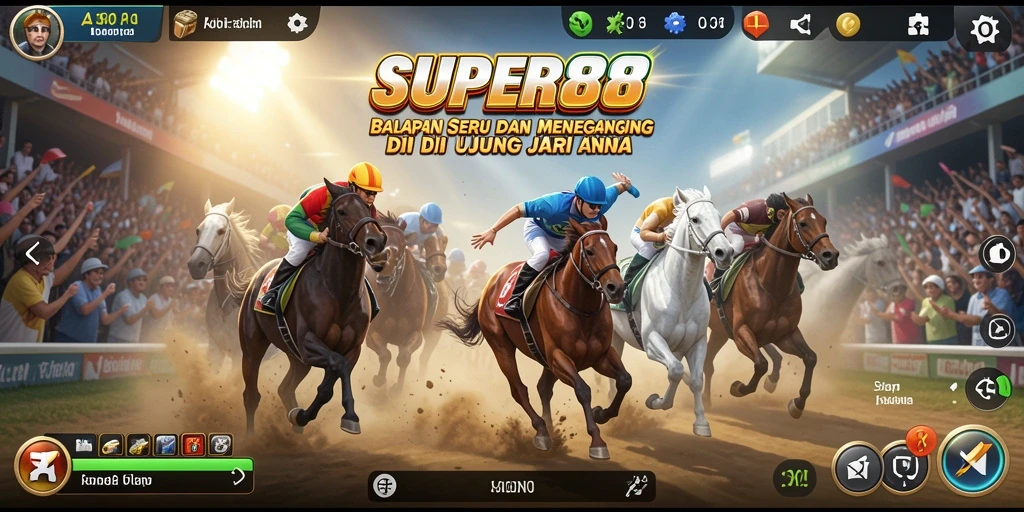 Gameplay menegangkan balapan di dalam SUPER88 yang penuh aksi.